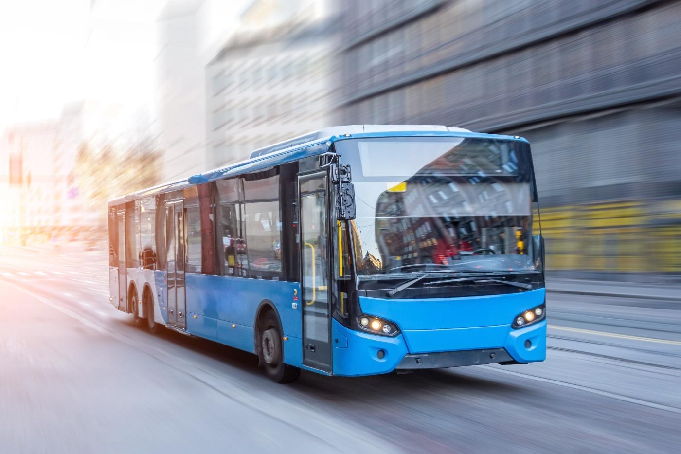 Bus blau Stadt